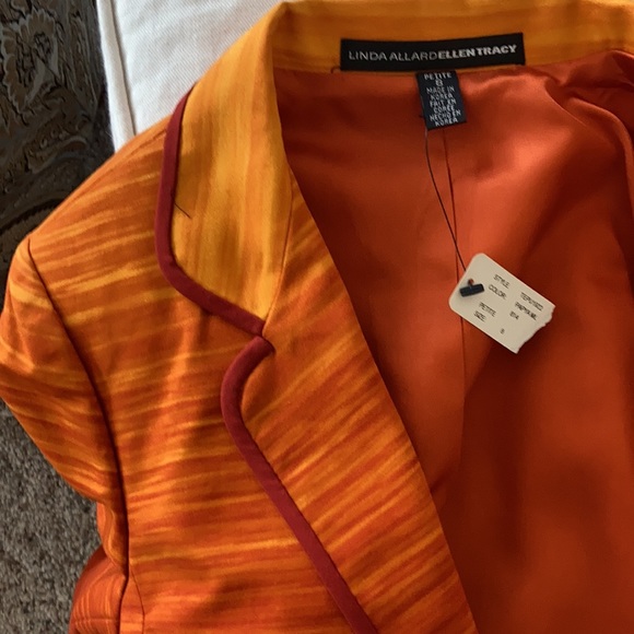 Linda Allard Ellen Tracy Orange Petite 8 NWT - Picture 6 of 6